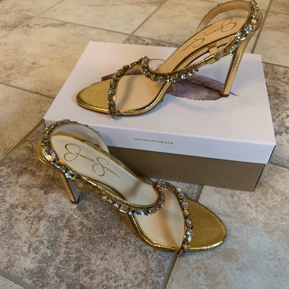 Metallic snake print heels, beautiful only wore once.